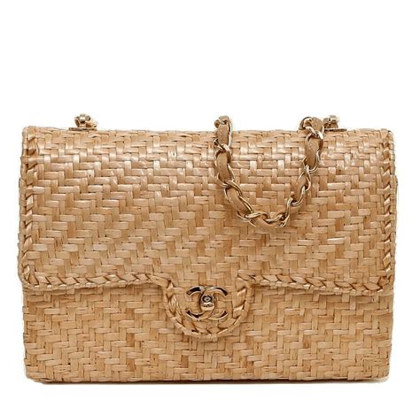 borsa rattan chanel|Chanel Classic Rattan Wicker Flap Bag .